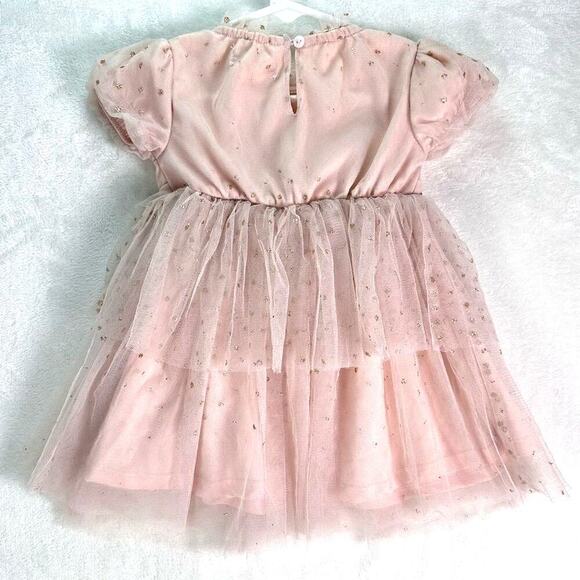 NANNETTE Baby Girl's Coquette Pink Fairy-core Tulle Dress with Bow Size 18M - Picture 9 of 11